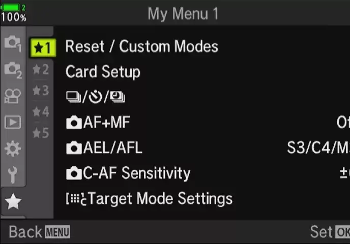 My Menus Interface